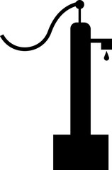 Hand pump or manual pump icon. Consist of spout deep well, lever handle, pipe and body above ground at outdoor, garden for suction source groundwater from shallow borehole at countryside isolated.