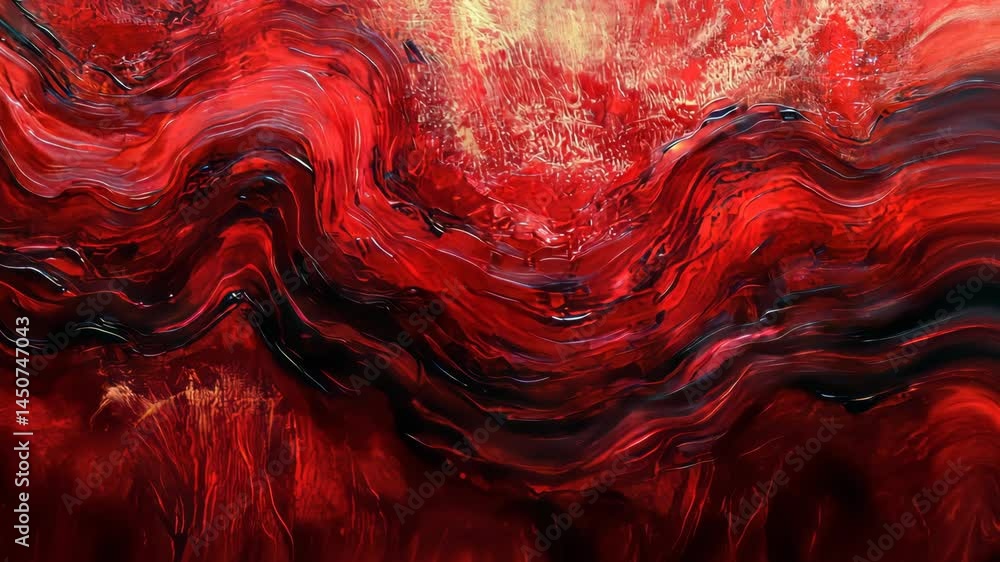 Aufkleber mesmerizing red and black fluid patterns in dynamic abstract motion