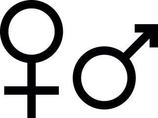 Male and female symbol. Gender signs and symbols.
