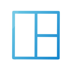 Blue square window icon with four glass panes