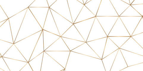 Obraz premium golden vector poly triangle texture. clean and modern science chemical theme background. Abstract geometric pattern composed of triangular. white golden vector triangle mosaic wallpaper , vector. 