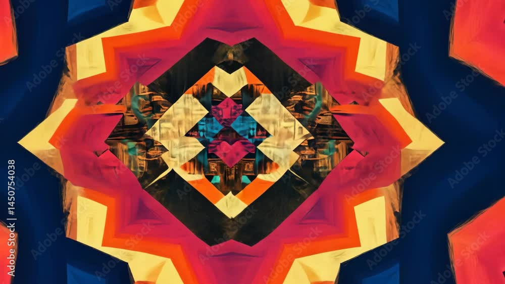 Poster vibrant abstract kaleidoscope patterns in dynamic motion