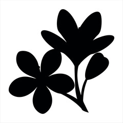 Elegant floral silhouette design with blooming flowers and delicate botanical details