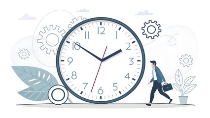 Businessman Running Against Time