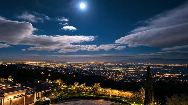 Parisian cityscape at night with a stunning urban panorama of the city lights and architectural skyline