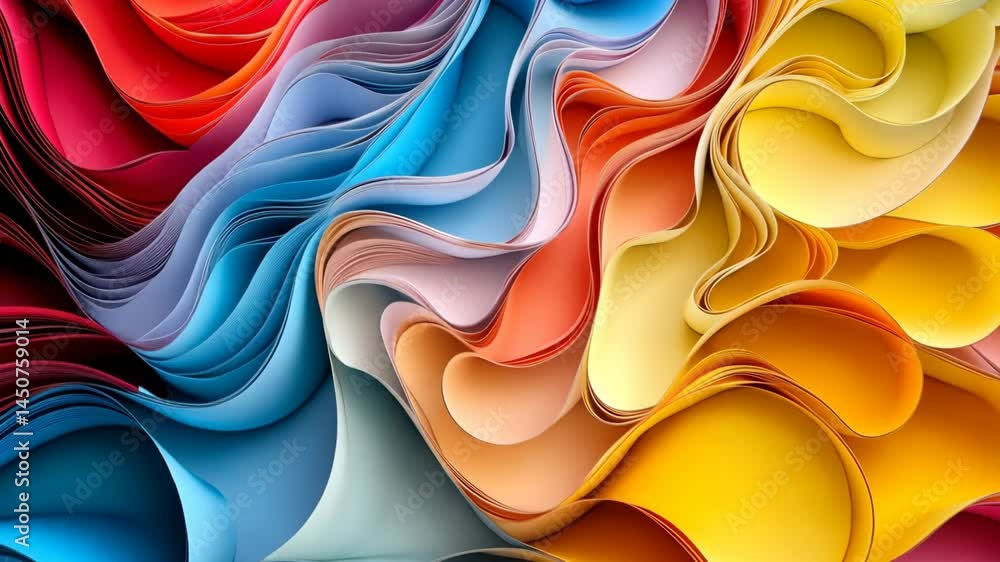 Aufkleber vibrant abstract waveforms in dynamic colorful motion art