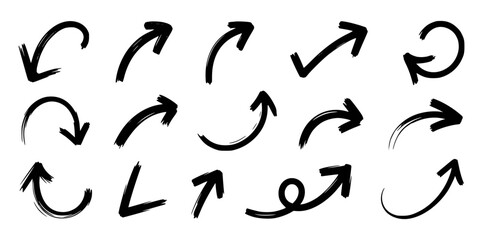 Hand drawn black arrows on a white background