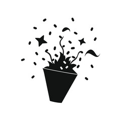 holiday confetti on white background