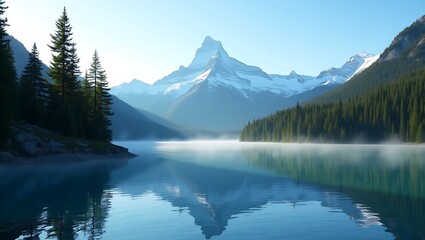 mountain lake reflection