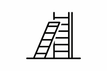 Ladder Leaning On Wall Icon