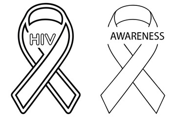 Two awareness ribbons promote HIV knowledge and support on a clean white background
