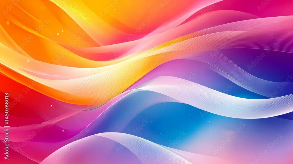 Poster vivid multicolor waves flowing in a dynamic abstract movement