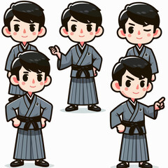 japanese man vector illustration