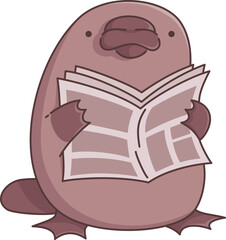 Platypus Reading Newspaper