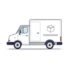 White Delivery Van Illustration