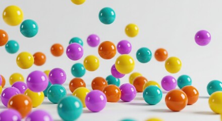 Multicolor Plastic Balls Scattered Randomly