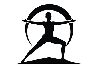 Elegant Silhouette of a Yogi in Warrior III Pose