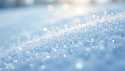 Sparkling frost on a serene snowy landscape.