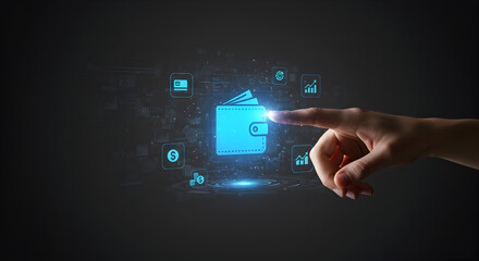 Online wallet concept digital money transaction financial technology and mobile payment solutions