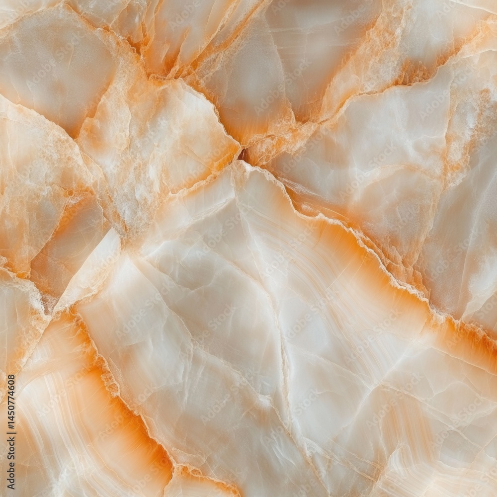 Poster elegant onyx stone texture with swirling patterns in warm amber and creamy white tones creating a lu