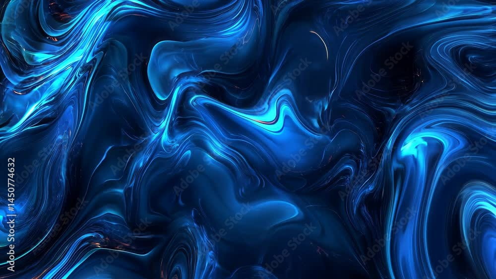 Poster mesmerizing abstract blue waves in fluid motion creating a hypnotic visual experience