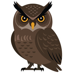 Owl bird animal icon isolated vector illustration on white background