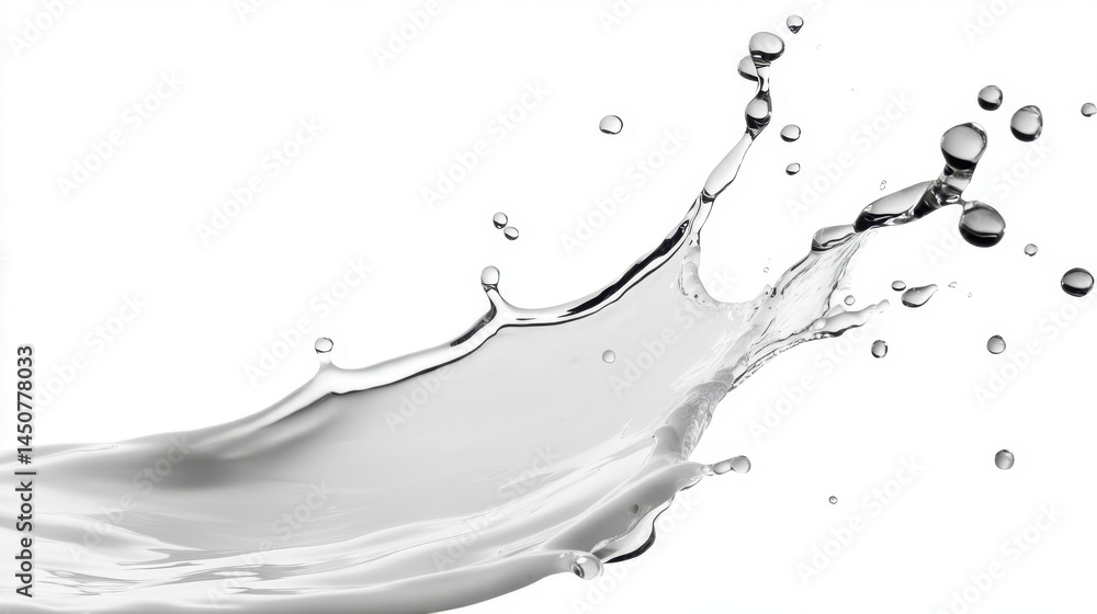 Poster dynamic liquid splash on white background creating abstract forms perfect for product showcase and d
