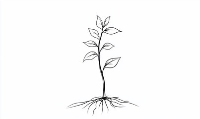 Obraz premium Sprout with roots and leaves