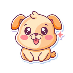a baby dog kawai sticker icon