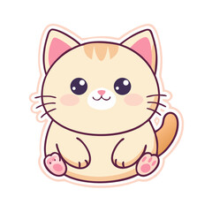 Fototapeta premium a baby kitten kawai sticker icon