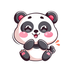 Fototapeta premium a baby panda sticker icon kawaii