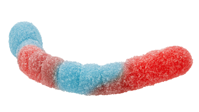 Gummy candy, isolated on white background, full depth of field