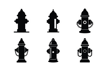 Fire hydrant Silhouette  silhouette vector , Set of Fire hydrant Silhouette  
