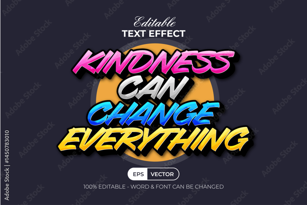 Aufkleber quote text effect fun colorful style. editable text effect.