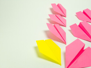 Paper Airplanes Representing Uniqueness and Standing Out From The Crowd