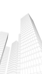 Fototapeta premium Building 3d structure. Architectural background. 