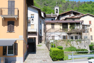 Il paese di Camerata Cornello in provincia di Bergamo, Lombardia, Italia.