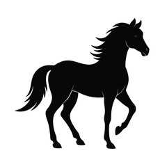 standing stallion side profile vector silhouette