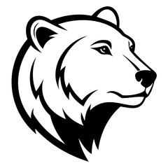 Bear head vector illustration black and white profile drawing animal graphic design wildlife silhouette logo icon art isolated on transparent background