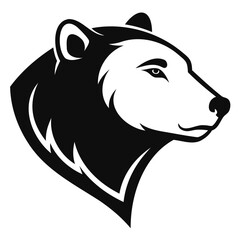 Bear head vector illustration black and white grizzly bear drawing animal graphic design logo mascot forest wildlife art 100 isolated on transparent background