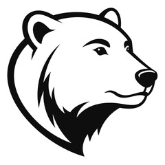 Bear head vector illustration for logo design, wildlife art, and animal graphic design projects, isolated design isolated on transparent background