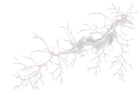 A striking display of lightning illuminating the dark sky with its powerful electrical discharge transparent background png