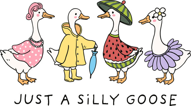 Just A Silly Goose ,  Retro Goose Family 