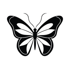 Fototapeta premium Simple Monarch Butterfly Silhouette Outline