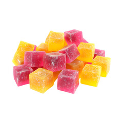 colorful jelly candies isolated on transparent background