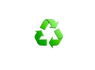 Universal Green Recycle Symbol Sign, Eco-Friendly Environmental Sustainability Icon Representing Reduce Reuse Recycle with Transparent Background