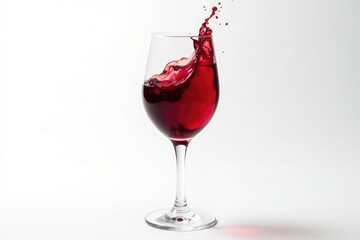 Rich red wine, swirling in glass against pure white , beverage, crimson, wine glass