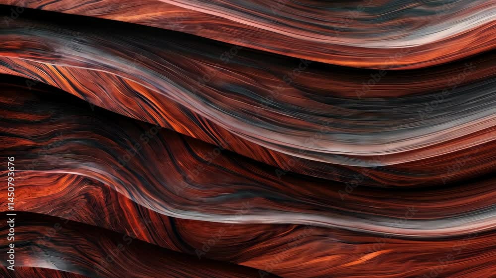Poster fluid marble waves in motion: seamless abstract art with bold red and black patterns