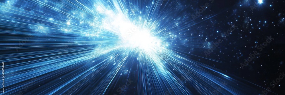 Aufkleber abstract cosmic burst with luminous lines and sparkling particles background