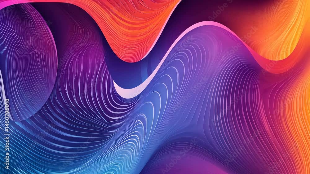 Poster vibrant abstract wave patterns in dynamic motion of colorful textures